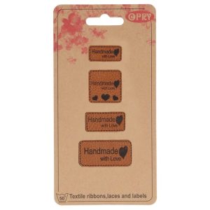 Opry leren labels Handmade with love
