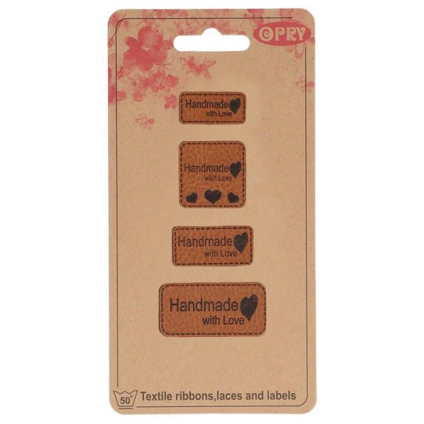 Opry leren labels Handmade with love