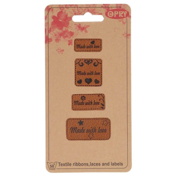 Opry leren labels Made with love