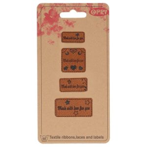 Opry leren labels Made with love for you