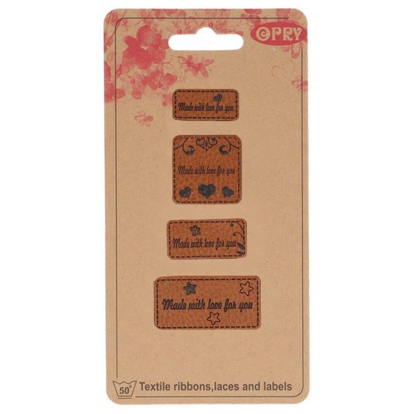 Opry leren labels Made with love for you