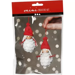 Mini Creative Kit Hangende Kerst Meisjes 8 cm 2 stuks