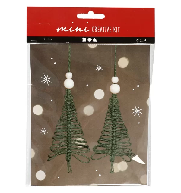 Mini Creative Kit Kerstbomen Macramé 11 Cm