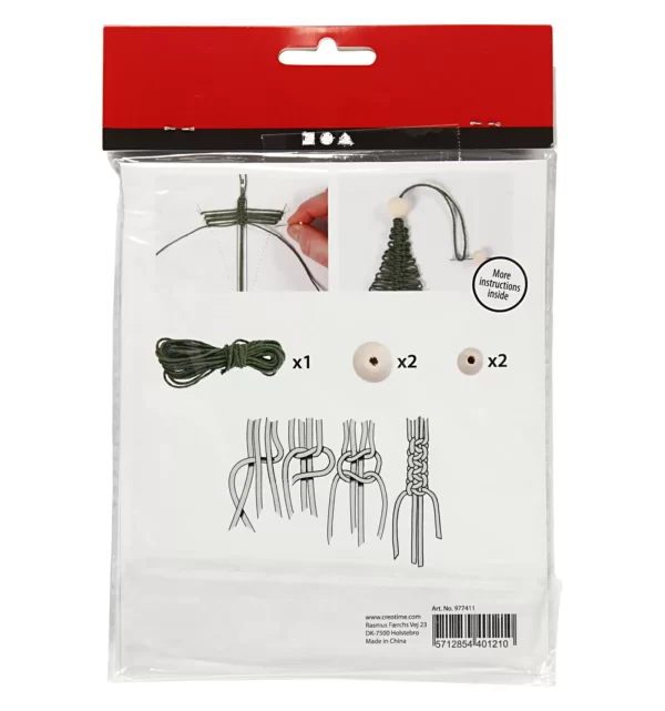 Mini Creative Kit Kerstbomen Macramé 11 Cm - Afbeelding 3