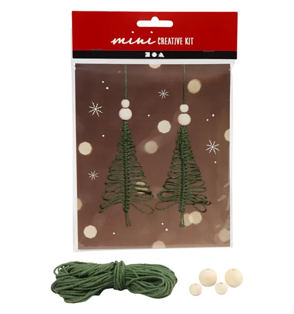 Mini Creative Kit Kerstbomen Macramé 11 Cm - Afbeelding 5