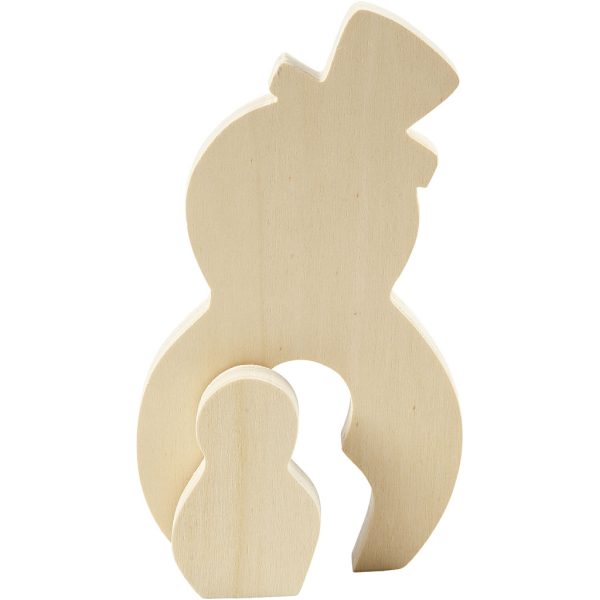 2in1 houten figuur sneeuwpop 7,7 en 20 cm hoog - Afbeelding 3