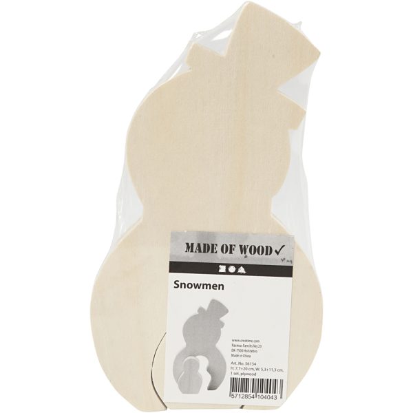 2in1 houten figuur sneeuwpop 7,7 en 20 cm hoog - Afbeelding 4