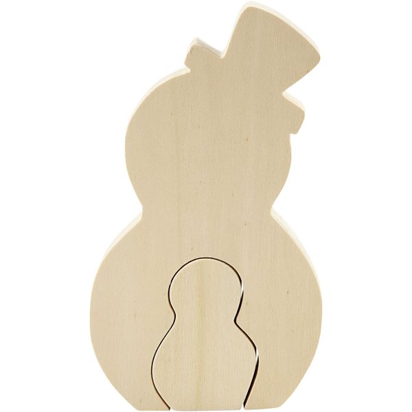2in1 houten figuur sneeuwpop 7,7 en 20 cm hoog - Afbeelding 5