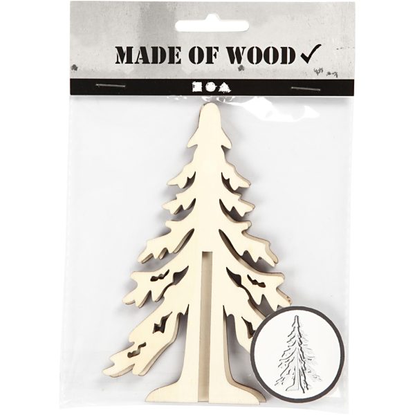 Kleine houten kerstboom 12,5 x 8,5 cm - Afbeelding 3