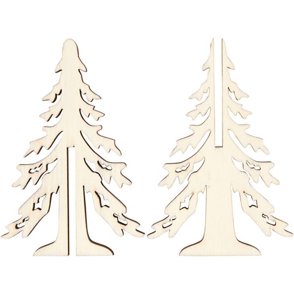 Kleine houten kerstboom 12,5 x 8,5 cm - Afbeelding 4