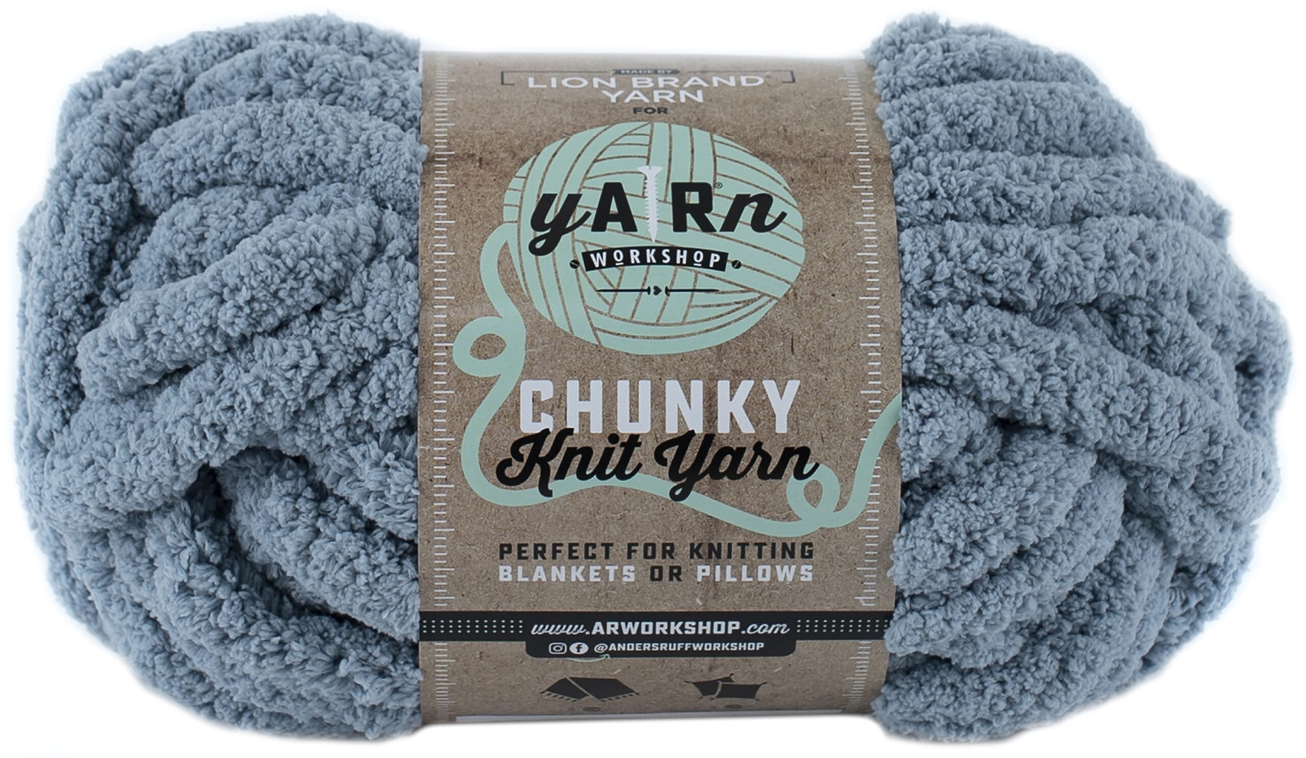 Lion Brand Yarn Chunky Knit Yarn Fog